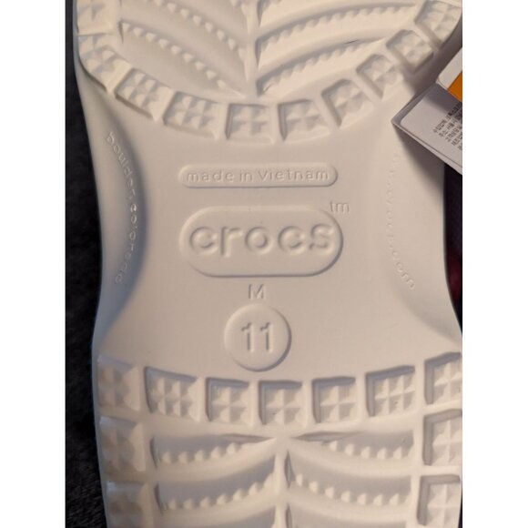 Hello Kitty Crocs Classic Clog Shoes Size M11 White/Red With Bow Design